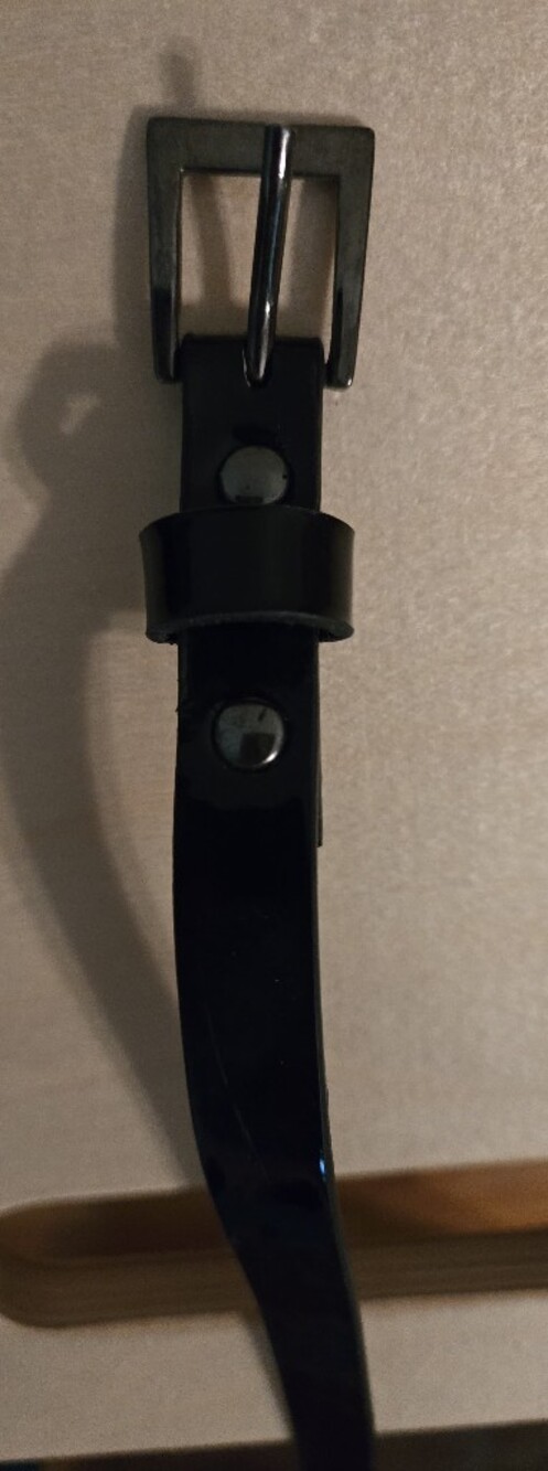 Black Patent Leather Belt - Classic Minimalist Style